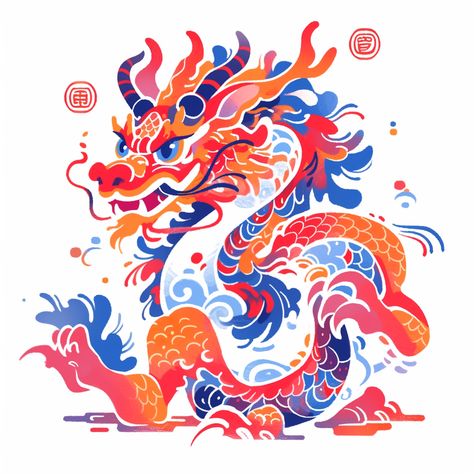 Dragon Project, Chinese Dragon Art, Chinese Zodiac Dragon, Chinese Scroll, Chinese New Year Dragon, Chinese Illustration, New Year Illustration, Dragon Year, Dragon Illustration