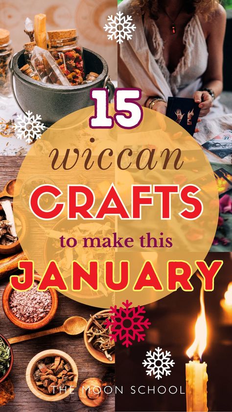 15 unique Witchy crafts for January, including witchy crafts to sell. DIY witchy crafts ideas for witches, pagans, wiccans, children, adults, teens + seniors. DIY projects for late winter decoration and witch tool supplies. Pagan seasonal celebration ideas in preparation for Imbolc. Wiccan art, witchy decor ideas, spells, ritual craft ideas, witchcraft at home. earth based rituals and seasonal crafts. January aesthetic, winter season ideas. Early Spring Aesthetic. Dressed spell candles Winter spell oils Wind chimes Crystal sun catchers Witchy tea blends Dream pillows for winter dreaming Protection wreaths Moon phase journal Snow Water Fireplace ash sigils Magical winter tapestry Smoky quartz macrame pendants Miniature winter altar brooms Knot magic intention bracelets Witch’s ladder Wiccan Dream Catcher, January Childrens Crafts, Crystal Wreath Ideas, Witches Broom Decor, Diy Cottagecore Accessories, January Crafts For Adults Diy Ideas, Pagan Ritual Aesthetic, Spiritual Diy Gifts, January Adult Crafts