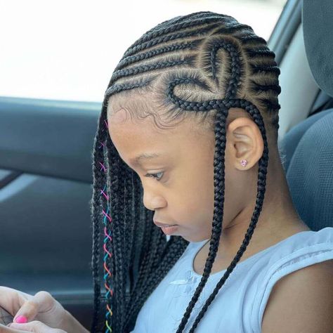 Hairstyles Heart, Braids Heart, Heart Hairstyles, Braid Styles For Girls, Best Braid Styles, Black Kids Braids Hairstyles, Heart Braid, Kids Braids, Braided Styles