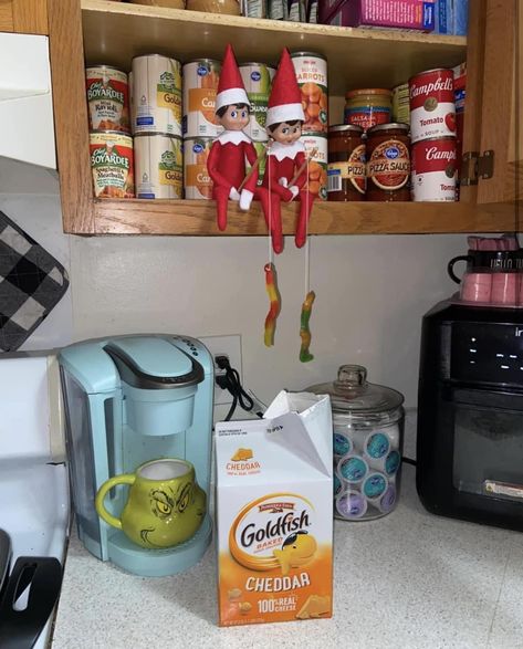 Elf On Shelf Funny, Elf 2024, Elf Ideas Easy, Christmas Critters, Awesome Elf On The Shelf Ideas, Elf Magic, Elf Activities, The Elf On The Shelf, Xmas Elf