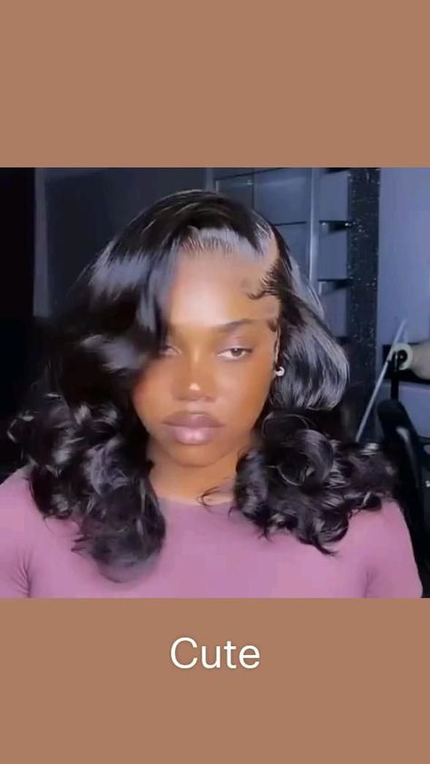 Bob Hairstyles For Prom, Side Part Bob Weave Curls, Bombshell Curls, Pin Up Curls, Prom 2022, Short Hair Black, Hair School, How To Curl Short Hair, Curly Bob Wigs