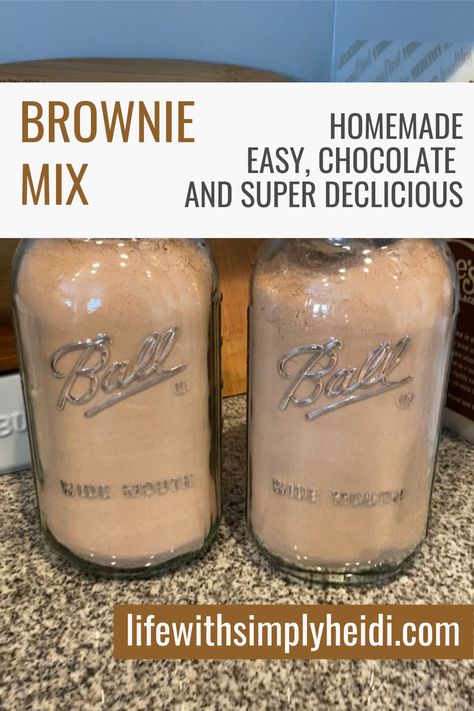 I found the perfect brownie mix recipe and trust me, it's a good one! Brownie Dry Mix Recipe, Homemade Brownie Mix In A Jar, Brownie Mix Recipes Homemade, How To Make Brownie Mix Taste Homemade, Homemade Brownie Mix Bulk, Bulk Brownie Mix Recipes, Pantry Mix Recipes, Homemade Brownie Mix Recipe, Diy Brownie Mix Recipes