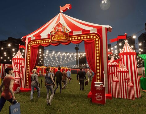 Carnival Festival Decorations, Christmas Carnival Ideas, Carnival Wedding Theme, Carnival Birthday Theme, Vintage Circus Theme, Carnival Booths, Carnival Night, Circus Vintage, Event Entrance