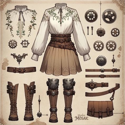 Fantasy Clothing Aesthetic, Adventure Clothes Fantasy, Fantasy Traveler Outfit, Fantasy Adventurer Outfit, Fantasy Inspired Outfits, Fantasy Outfit Ideas, Fantasy Outfits Design, Nature Aesthetic Outfit, Fantasy Outfits Art