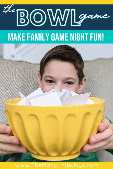 Need new ideas for family game night? You’ll love “The Bowl Game”…a family favorite that’s quick to learn, easy to adapt for all ages, and quite possibly ridiculous! Family Game Night Ideas For All Ages, Best Games For Family Game Night, Family Home Evening Ideas For Adults, Hallelujah Night Games, Family Game Night Theme, Old Fashioned Games For Kids, Family Gatherings Ideas, Family Night Activities School, Game Night Foods Hosting