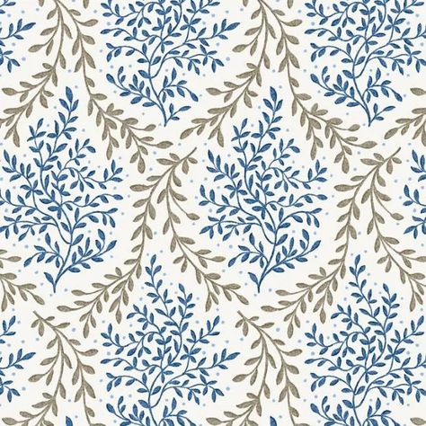 A delicate leaf trellis design in navy blue and brown on a linen/cotton ground. This pretty fabric would make elegant curtains or roman blinds in a modern country interior. Also suitable for upholstery and is available in five other colorways. Modern Country Interior, Leaf Trellis, Modern Textiles Patterns, Mughal Pattern, Fabric Texture Pattern, Navy Blue And Brown, Fabric Navy, Pinterest Design, Nina Campbell