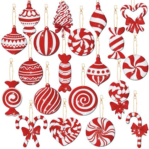 PRICES MAY VARY. Package Including: our package contains 20 Christmas diamond candy cane painting key chains with tools, which are suitable for those who like DIY; Plenty to use for multiple projects or share with friends and family for a fun Christmas break together Candy Cane Themed Design: our Christmas diamond art key chains are cute and attractive, which is attractive to candy cane lovers; These keychains with rhinestones will catch the eye and add the atmosphere of the Christmas Quality Ma Kids Diy Ornaments, Christmas Candy Ornaments, Christmas Ornament Art, Christmas Stickers Printable, Diy Candy Cane, Painting Keychain, Picture Keychain, Christmas Party Decoration, Diy Diamond Art