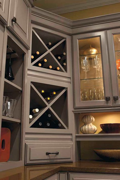 3WineCabCSahA Kitchen Cabinet Wine Rack, Corner Wine Cabinet, Semi Custom Kitchen Cabinets, Corner Wine Rack, Grape Kitchen Decor, Wine Storage Cabinets, Wine Rack Plans, Built In Wine Cooler, Wine Rack Design