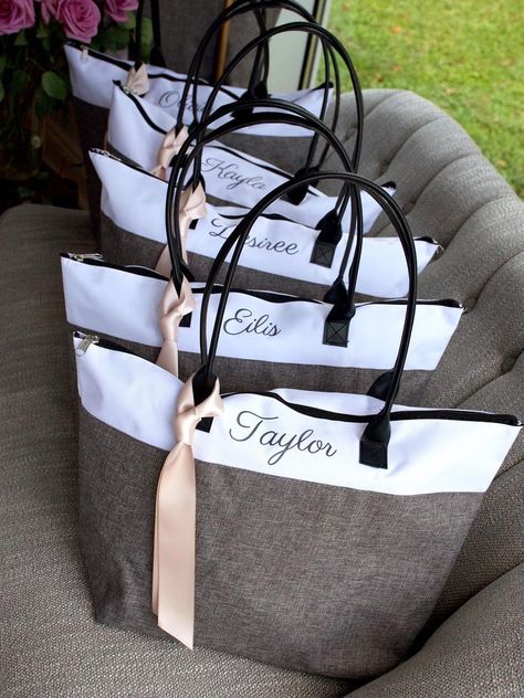 Bridesmaid Totes, Bridesmaid Tote Bags, Bridesmaid Gift Bags, Personalized Jewelry Box, Bridesmaid Bags, Personalized Gifts For Men, Personalized Bridesmaid Gifts, Zipper Tote Bag, Bridesmaids Personalized