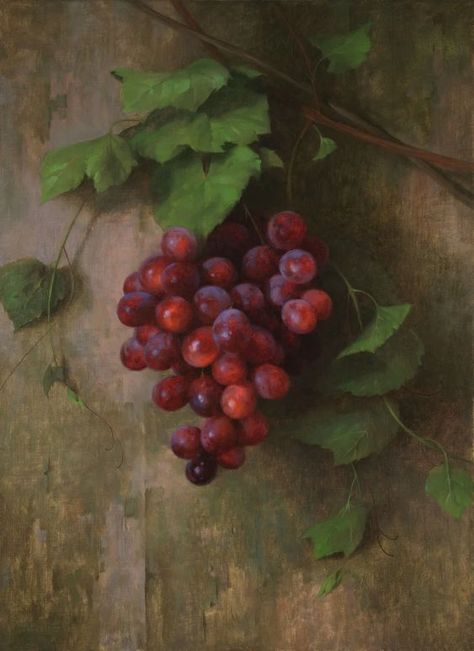 Anhelina Holembivska, Grapes bunch, 2021 | Galerie Mokum Jacob Collins, Art Students, American Painting, Grape Bunch, Fruit Painting, Still Life Art, Crafts Hacks, Painting Videos, Artist Style