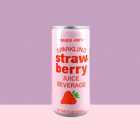 Trader Joe's Limited-Edition Sparkling Strawberry Juice Is the Best Mixer for Summer Drinks Strawberry Juice Packaging, Strawberry Packaging, Elderflower Spritz, Citrus Cocktail, Logo Moodboard, Fresh Drink, Drinks Packaging, Strawberry Aesthetic, Citrus Cocktails