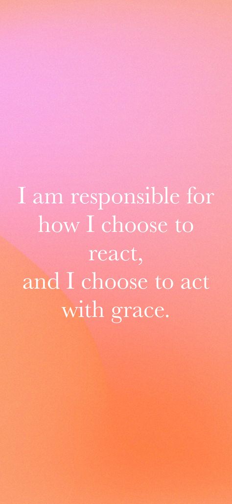 I am responsible for how I choose to react, and I choose to act with grace. From the I am app: https://iamaffirmations.app/download I Am Responsible, Hair Girl, 2024 Vision, I Choose, Powerful Words, Choose Me, True Quotes, Self Improvement, Self Love