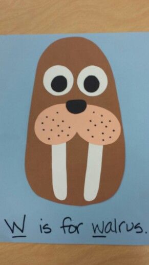 W is for walrus W Letter Crafts For Preschool, Walrus Art For Toddlers, W Crafts For Toddlers, Walrus Crafts For Toddlers, Walrus Craft For Toddlers, Letter W Crafts For Toddlers, Letter W Crafts For Preschoolers, W Is For Walrus, Walrus Craft