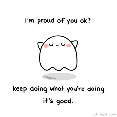 Sometimes we just need to hear someone say they’re proud. ❤ I’m back from vacation, ready to work on making more positive comics! :D Instagram | Patreon | Webtoon Kawaii Quotes, Cheer Up Quotes, Cute Puns, Im Proud Of You, Cute Inspirational Quotes, Gif Lucu, Vie Motivation, Up Quotes, Cute Messages