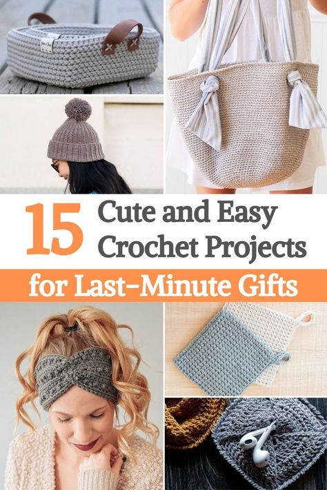 Maybe you feel like you're a gift procrastinator or maybe someone new showed up on your Christmas list at the last minute and you need to prepare something quick.Fear not, this list of crochet patterns is perfect for last-minute crochet gifts! These trendy styles will appeal to the recipient and are perfect for last-minute gifts. They are some patterns that we think would make fun and treasured gifts, plus they are quick and easy to make, perfect for last-minute crochet gift ideas! Crochet Gift Ideas For Beginners, Quick Crochet Gifts Last Minute, Crochet Care Package, Quick Crochet Gifts For Friends, Crochet Birthday Gifts Friends, Small Quick Crochet Gifts, Things To Crochet For Gifts, Diy Crochet Gifts For Friends, Quick Crochet Birthday Gifts