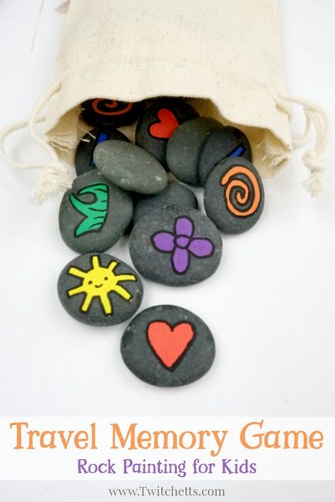 Learn how to make fun memory games out of rocks. They are a travel-ready boredom buster that's kid approved! #memorygame #rocpaintingideas #rockgame #howtomaketravelmemory #travelmemory #rockpaintingideas #giftsfrompaintedrocks #kidsactivities #twitchetts Young Enterprise, Indoor Birthday Parties, Carnival Games For Kids, Rock Games, Indoor Birthday, Kids Market, Story Stone, Story Stones, Making Gifts