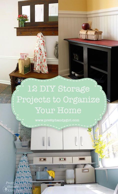 Keep your home organized with these 12 DIY storage projects from Pretty Handy Girl! | home storage | home organization | DIY home organization | #prettyhandygirl #DIY #tutorial #homeorganization Diy Home Organization, Diy Storage Projects, Diy Organizing, Clutter Solutions, Outdoor Lighting Design, Diy Outdoor Lighting, Organisation Ideas, Upcycled Projects, Organizing Hacks