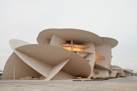 National Museum of Qatar by Ateliers Jean Nouvel Photograph – Courtesy Martin Argyroglo, photo credits Martin Argyroglo Jean Nouvel Architecture, Qatar Museum, National Museum Of Qatar, Rose Chandelier, Dali Museum, 3d Printing Architecture, Design Strategies, Jean Nouvel, Unusual Buildings