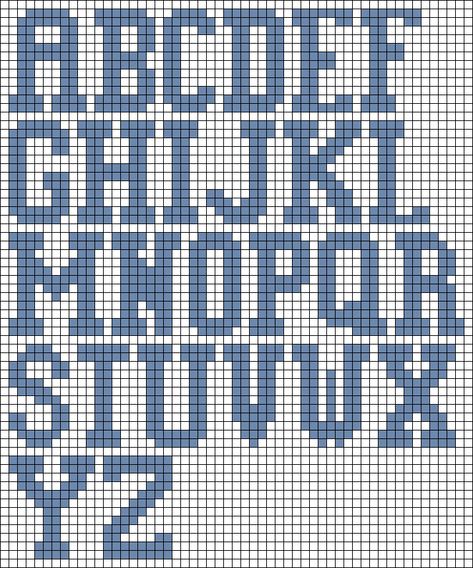 Cross Stitch Pattern Alphabet, Crochet Graph Letters, Tapestry Crochet Letters Alphabet Charts, Crochet Tapestry Letter Pattern, Crochet Grid Patterns Letters, Alphabet Grid Pattern, Crochet Letters Pattern Free Charts, Crochet Grid Letters, Alphabet Grid Letters