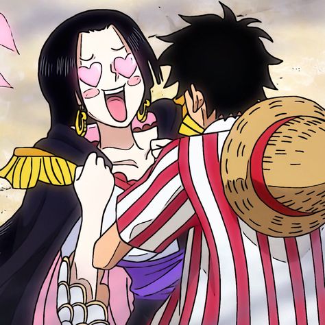 Luffy X Hancock, Luffy And Hancock, Luffy Icon, One Piece Meme, One Peice Anime, Couples Icons, One Piece Luffy, Computer Wallpaper, Luhan