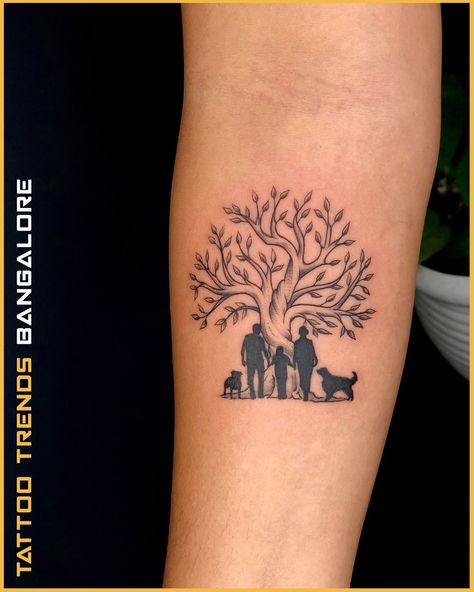 Tattoo Trends | Family tree tattoos have a lot of meaning and symbolism behind them. They traditionally symbolize fertility, growth, wisdom, love, and… | Instagram Family Members Tattoo, Family Tattoo Ideas For Men Arm, Tattoo Ideas For Family Members, Tree Tattoo Family, Tattoos For Family Members, Family Tree Tattoo For Men, Family Symbol Tattoo, Family Tree Tattoo Ideas, Family Tree Tattoos