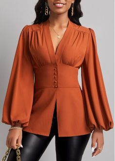 A blouse with full sleeves is a new trend and is a great way to cover your arms most stylishly. Highlight your basic blouse designs with the trendy full sleeves that are sure to be a head-turner.
 ... less Trendy Tops For Women Classy, Classy Tops For Women Blouses, Casual Tops For Women Classy, Designer Tops For Women Classy, Trendy Fashion Tops Long, Ladies Tops Fashion Blouses, Plus Size Blouses For Women, Basic Blouse Designs, Professional Blouses