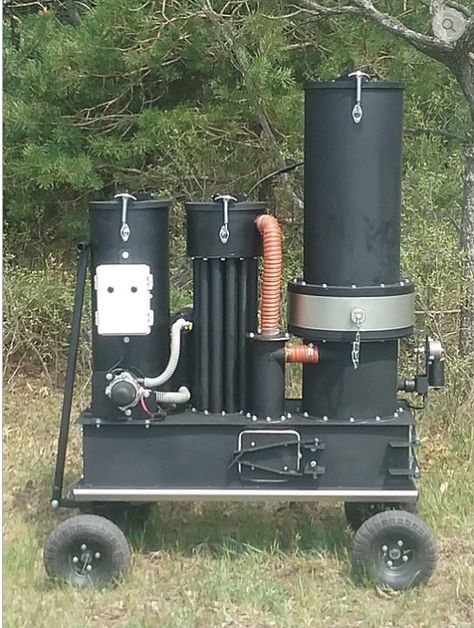 Utility Series IV biomass gasifier - runs on wood! Solar Water Distiller, Wood Gasifier, Alternative Energy Projects, Shtf Gear, Diy Forge, Waste Oil Burner, Biomass Energy, Rv Solar Power, Free Energy Projects