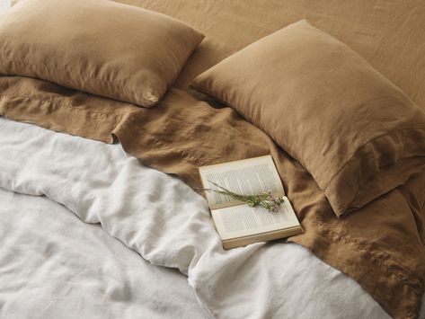 The Citizenry Portugal Bedding New Spring Colors | Apartment Therapy Bookshelves Apartment, Ocean Hues, The Citizenry, Linen Bed, Bed Lights, Raw Beauty, Bed Linen Sets, Linen Sheets, Linen Set