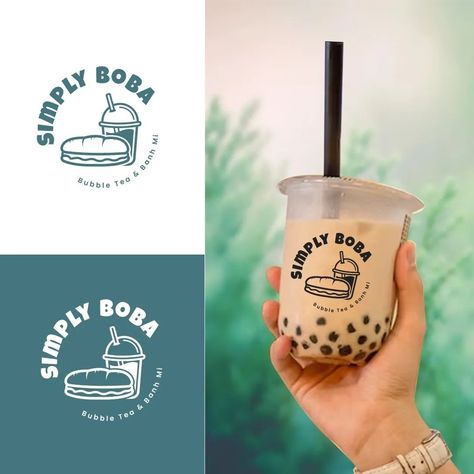 Logo & Branding Designer (@puteradesign) • Foto dan video Instagram Boba Logo Design, Boba Tea Logo, Boba Logo, Boba Shop, Bubble Drink, Bubble Tea Boba, Tea Logo, Simple Illustration, Boba Tea