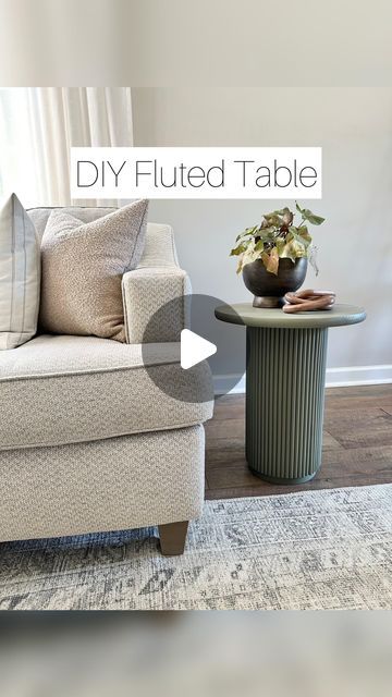 Katie Sharpe | DIY Tutorials | Home Decor | Interior Design on Instagram: "DIY fluted accent table tutorial

I saw a fluted table online that I loved but it was $500 so, I decided to make a DIY version for less! 

I picked up a concrete form, wood round, and wooden dowels and was able to recreate the look for $90! 

This was a simple DIY project and is perfect for beginners! 

Comment SHOP for the links to make your own! 

What DIY have you done that saved you money? 

#dupe #fluted #flutedfurniture #flutedtable #diy #diyforlife #simplediy #beginnerdiy #livingroomdecoration #wooddowels #dowel #sidetables #sidetable #diyfurniture #paintedfurniture #liquidnails #roundtable #accentfurniture #livingroomdecor #neutralhome #myhomeinterior #homeinspo #tutorial #diytutorial #sherwinwilliams #sherw Paint Beginner, Fluted Table, Royal Furniture, Concrete Forms, Diy Plant Stand, Instagram Diy, Interior Design Diy, Small Room, Diy Tutorials