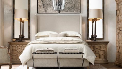 Don't feel bad if your house doesn't look like the inside of a catalog — here's why it just isn't possible Restoration Hardware Bedroom, Interesting Furniture, Twin Bedding, Sleigh Bed, Bedding Ideas, Furniture Designs, Master Bedrooms Decor, Contemporary Bedroom, Beautiful Bedrooms