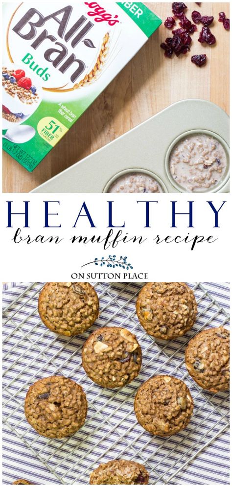 Make this healthy bran muffin recipe with Kellogg's All-Bran cereal. These easy bran muffins make a great choice for breakfast or for a snack! #muffins #recipe #healthyeating #healthyrecipes #breakfast #breakfastrecipes All Bran Muffins Recipe Healthy, Bran Buds Muffin Recipe, Bran Cereal Muffins, Healthy Bran Muffin Recipe, Rp Recipes, Breakfast Muffins Healthy, Fibre Recipes, All Bran Muffins, Snack Muffins