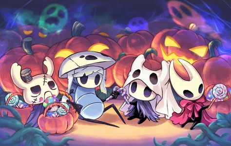 Tea@Japan on Twitter: "✨🎃🎃Happy Halloween🎃🎃✨　#HollowKnight… " Pumpkin Night Manga, Halloween Japan, Knight Halloween, Tea Japan, Pumpkin Night, Team Cherry, Knight Tattoo, Hollow Night, Hollow Art