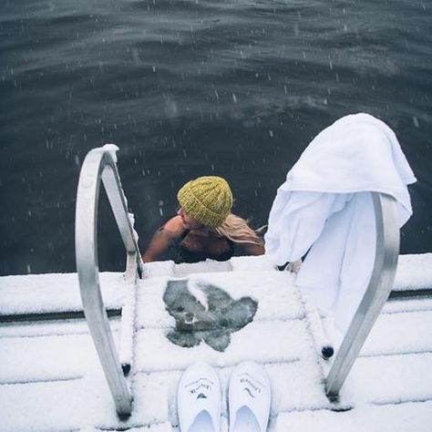 Sauna By The Lake, Cold Swimming, Sauna Aesthetic, Winter Swimming, Cold Lake, Andermatt, Cold Time, Arctic Sea, Winter Photoshoot