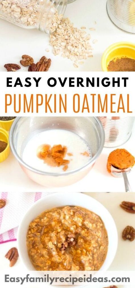 Pumpkin Oatmeal Easy Pumpkin Overnight Oats - Easy Family Recipe Ideas, This Pumpkin Oatmeal Recipe is delicious and a great hearty breakfast. If you're looking for something easy and a perfect Fall Breakfast recipe you're going to love the taste of these Pumpkin Overnight Oats. Cinnamon pumpkin overnight oats, Pumpkin Pie Overnight Oats Overnight Oats Cinnamon, Thanksgiving Recipes Turkey, Pumpkin Pie Overnight Oats, Perfect Oatmeal, Pumpkin Overnight Oats, Family Recipe Ideas, Breakfast Overnight, Fall Recipes Breakfast, Pumpkin Oats