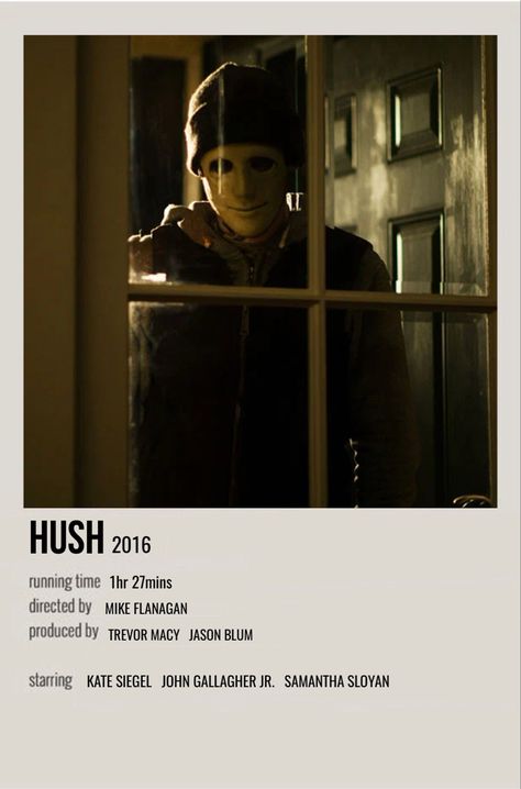 minimal polaroid movie poster for hush Halloween Movie Poster, Polaroid Movie Poster, Terror Movies, Iconic Movie Posters, Movie Card, Most Paused Movie Scenes, Film Posters Minimalist, The Pause, Romantic Comedy Movies