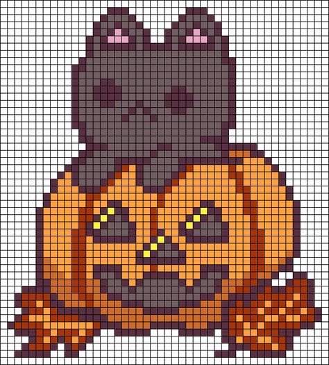 Spooky Crochet Tapestry, Pumpkin Grid Pattern, Autumn Perler Beads, Mushroom Pixel Art Grid, Pearler Bead Halloween, Animal Crossing Perler Bead Patterns, Stitch Alpha Pattern, Cross Stitch Halloween Patterns, Halloween Cross Stitch Patterns Free