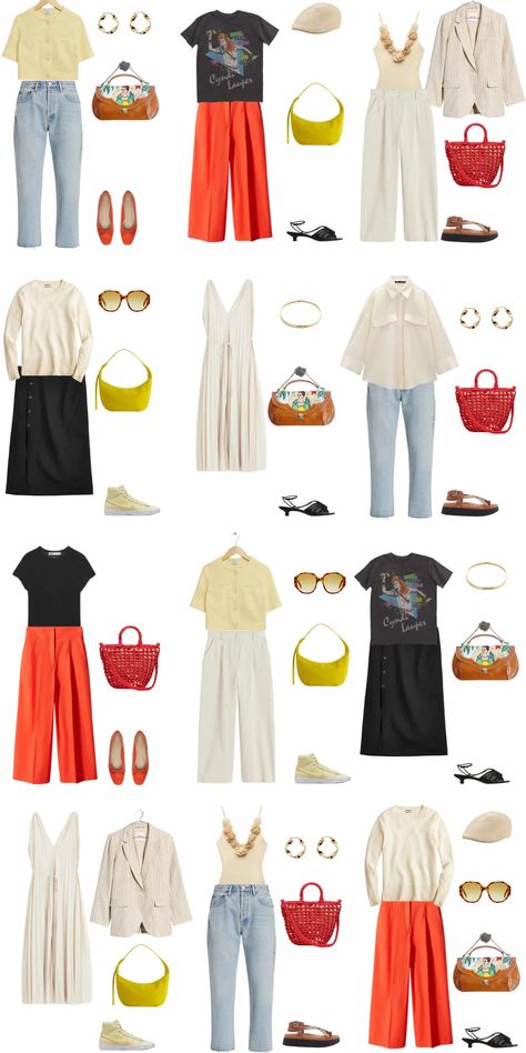 Wardrobe Colour, Palette Summer, Slow Clothing, Capsule Wardrobe Women, Colorful Wardrobe, Capsule Wardrobe Outfits, Fashion Capsule Wardrobe, Warm Palette, Summer Capsule