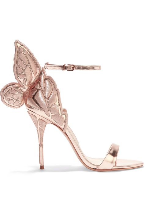 High-Heeled Sandals Coloured Wedding Shoes, Sophia Webster Chiara, Floral High Heels, Butterfly Sandals, Strappy High Heels Sandals, Strappy Leather Sandals, Leather Strap Sandals, Floral Sandals, Ankle Strap Sandals Heels