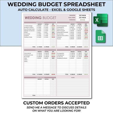 Wedding Budget Spreadsheet Template. Wedding Planner Template. Wedding Expenses Head Count. Guest List Spreadsheet Template. Excel & Sheets Wedding Budget Spreadsheet Excel, Guest List Spreadsheet, Budget Template Excel Free, Guess Book, Wedding Budget Spreadsheet, Guest List Template, Budget Spreadsheet Template, Budget Planner Free, Wedding Budget Planner