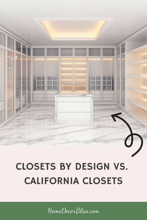 Do you need to declutter and remodel your entire closet? Closets By Design and California Closets are leading companies for upgrading your closets the way you want them. But which company should you choose in terms of style and budget? This post will walk you through both brands! Closets By Design h… California Closets Walk In, Best Closet Systems, Closets By Design, Master Closets, Library At Home, Modular Closets, Custom Closet Design, Celebrity Closets, White Closet