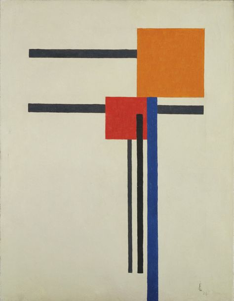 Lajos D'Ebneth. Composition. 1926. Oil on canvas. 18 1/4 x 14 1/2" (46.3 x 36.5 cm). The Riklis Collection of McCrory Corporation. 1004.1983. Painting and Sculpture Geometric Design Art, Bauhaus Art, Bauhaus Poster, Modern And Contemporary Art, Abstract Geometric Art, Piet Mondrian, Art Abstrait, Art Moderne, Modern Art Abstract