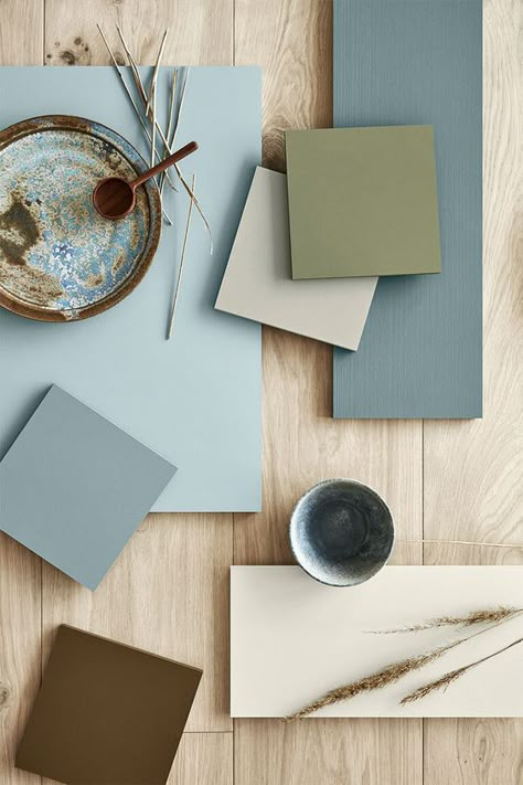 2021 Paint Color Trends, Materials Board Interior Design, Mood Board Interior, Colorful Kitchen Decor, Trending Paint Colors, Material Palette, Mood And Tone, Paint Brands, Interior Design Mood Board