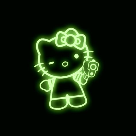 Green Hello Kitty, Dark Grunge Aesthetic, Green Y2k, Walpaper Hello Kitty, Wallpaper Iphone Love, Hello Kitty Images, Hello Kitty Backgrounds, Hello Kitty Cartoon, Dark Grunge