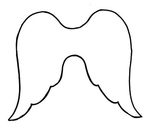 free angel wing pattern - Google Search Angel Wings Template, Angel Wing Outline, Wings Template, Angel Wing Crafts, Winged Stencil, Angel Wings Png, Diy Angel Wings, Only Angel, Christmas Angel Crafts