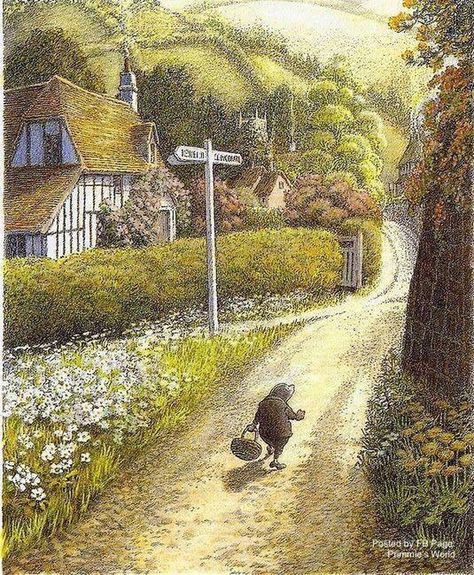 Inga Moore Illustration, Inga Moore, The Wind In The Willows, Wind In The Willows, Le Vent, Ex Libris, Book Plates, Book Print, Whimsical Art