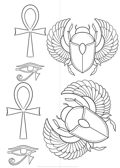 Egyptian Pharaohs Drawing, Egyptian Scarab Drawing, Egyptian Line Art, Egyptian Art Drawing Symbols, Heiroglyphics Art Tattoo, Pharoah Egyptian Drawing, Osiris Drawing, Egypt Art Drawing, Sumerian Tattoos