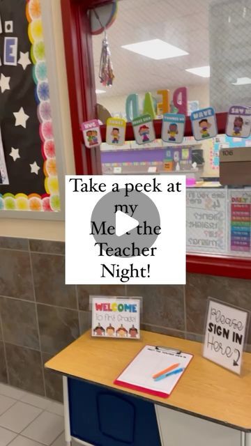 Madison Rowe on Instagram: "Need help thinking about your set up for Meet the Teacher Night?! I can help!

My Meet the Teacher blog has links to everything you see here, and it gives lots more info than this 40 second reel can give you! 

I’ve also got an entire Instagram story highlight dedicated to meet the teacher, where I talk about it and how I manage it! 

Comment MEET THE TEACHER below and I’ll send you alllllll the deets! 🤩

#meettheteacher #firstweekofschool #backtoschool" Meet The Teacher Ideas, Teacher Games, Meet The Teacher Night, School Prep, Teacher Photo, Teacher Craft, Back To School Night, Second Grade Teacher, Instagram Story Highlight