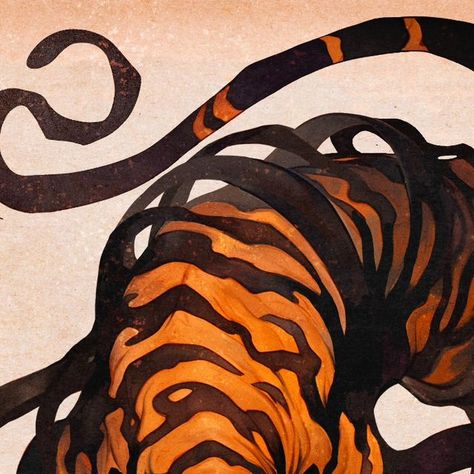 Christopher Stoll on Instagram: "🐯 A drawing inspired by the tiger the amazing illustrator @govy9807 saw in their dreams.  Doing some fun things with form and symmetry, my initial draw was more gooey, ink stripes dripping, but I dialed it back and bit and went with ribbons. My intention was to evoke tattoo art! What do you think? Does it work?  The whole time I couldn't help but think of one of my favorite poems by William Blake.  Tyger Tyger, burning bright,  In the forests of the night;  What immortal hand or eye,  Could frame thy fearful symmetry?  In what distant deeps or skies.  Burnt the fire of thine eyes? On what wings dare he aspire? What the hand, dare seize the fire?  And what shoulder, & what art, Could twist the sinews of thy heart? And when thy heart began to beat. What drea Dream Tiger Art, Tiger Spider, Dream Tiger, Dark Tiger, Tyger Tyger, Fire Tiger, Favorite Poems, Tiger Drawing, Blood Art