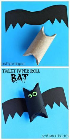 Toilet Paper Roll Bat, Halloweenpyssel Barn, Kunst For Barn, Veselý Halloween, Craft For Halloween, Dekorasi Halloween, Kerajinan Diy, Bat Craft, Crafty Morning